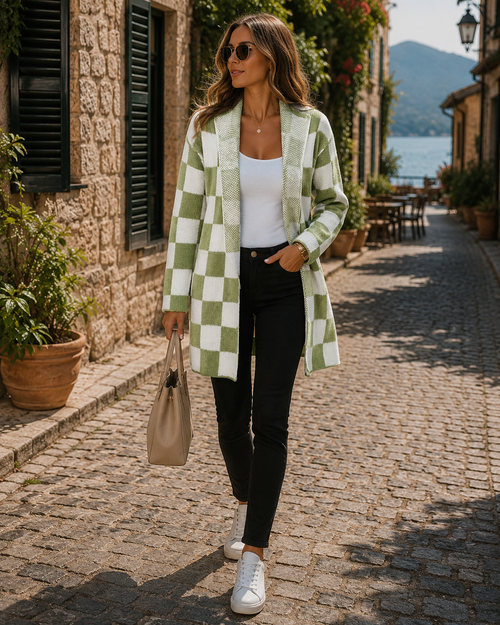Bettina Women's Colourblock With Hood Cardigan – Open-Front Design, Full-Length Sleeves & Easy Fit