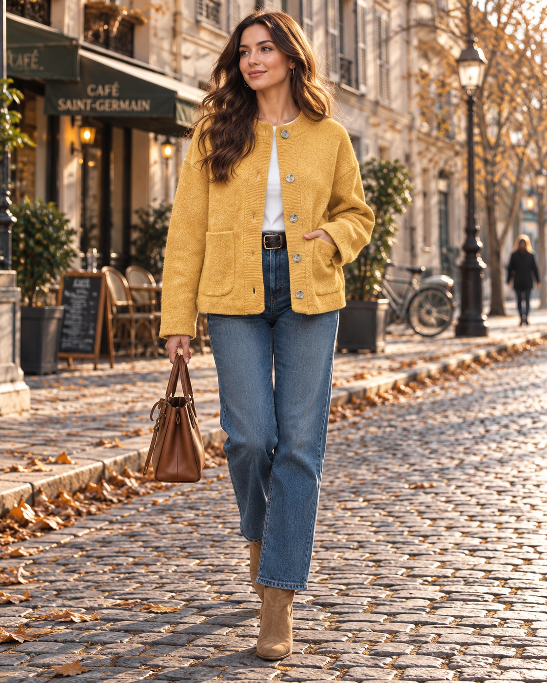 Linda Women's Knit Cardigan – Button Front, Long Sleeves & Side Pockets