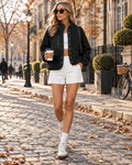 Paloma Women's Fleece Teddy Jacket – Button-Up Front, Zippered Pockets & Elastic Cuffs