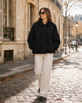 Torsten Women's Faux Suede Bomber Jacket – Roomy Fit, Dolman Sleeves & Zip-Up Front
