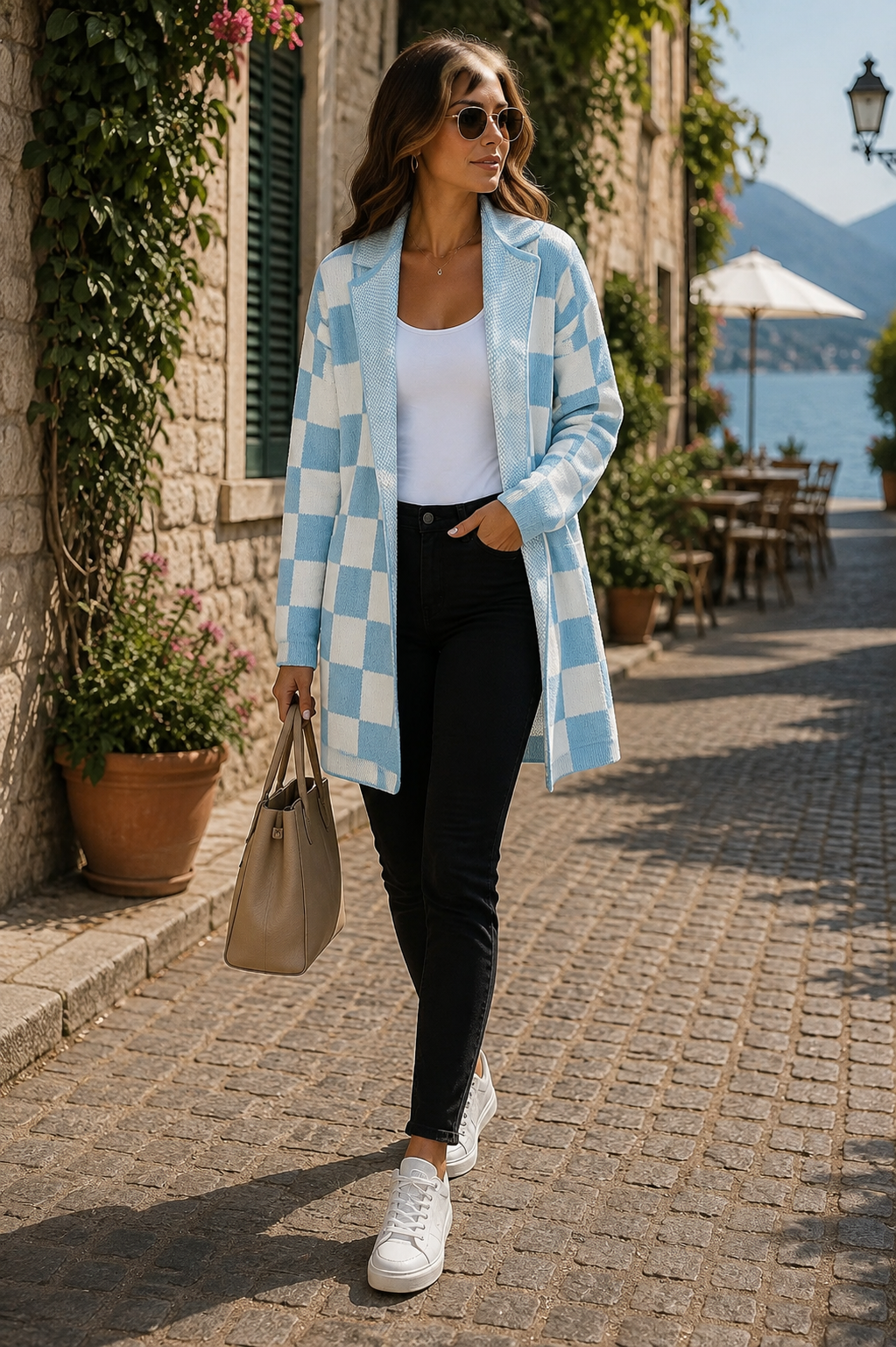 Bettina Women's Colourblock With Hood Cardigan – Open-Front Design, Full-Length Sleeves & Easy Fit