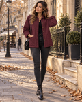 Constance Women's Oversized Shacket – Button Front, Collared Neck & Long Sleeves
