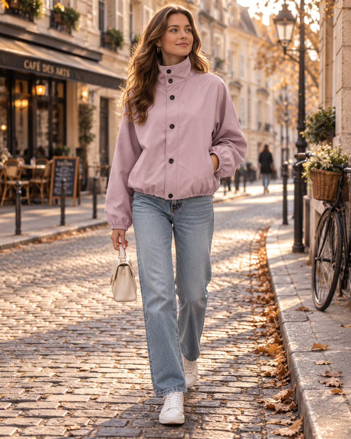 Rosemary Women's Oversized Bomber Jacket – High Neck, Balloon Sleeves & Elastic Hem