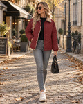 Dorothy Women's Quilted Jacket – Snap Front, Loose Fit & 2 Hand Pockets