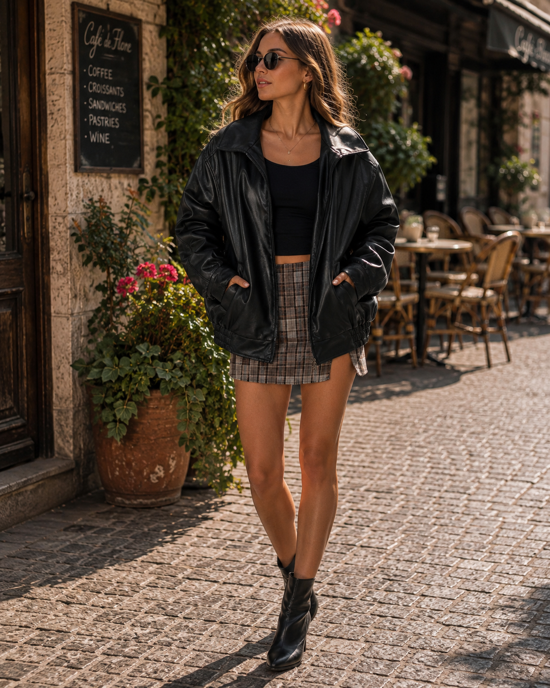 Balthazar Women's Vegan Leather Jacket – Loose Silhouette, Zip-Up Front & Boyfriend Style
