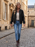 Lysandra Women's Lightweight Bomber Jacket – Zip-Up Front, Full-Length Sleeves & Handy Pockets