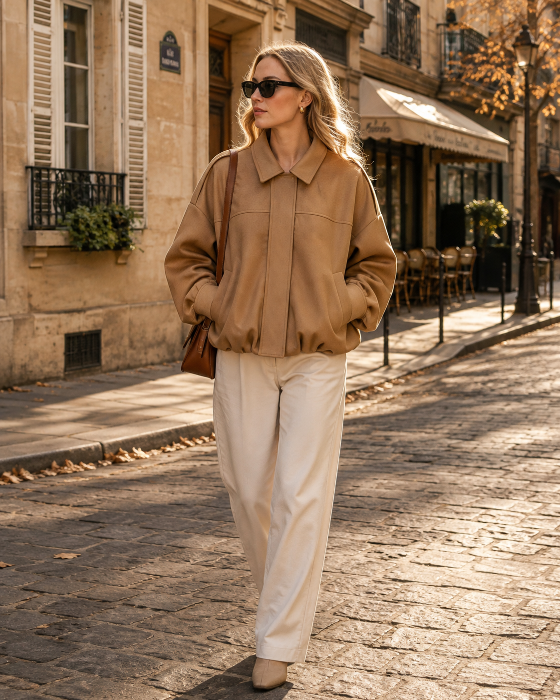 Torsten Women's Faux Suede Bomber Jacket – Roomy Fit, Dolman Sleeves & Zip-Up Front