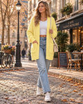 Giselle Women's Oversized Knit Cardigan – Open-Front Design, Dropped-Shoulder Design & Patch Handy Pockets