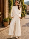 Zelie Women's Plush Lounge Set – Patchwork Design, Straight-Leg Trousers & Insulating Fabric