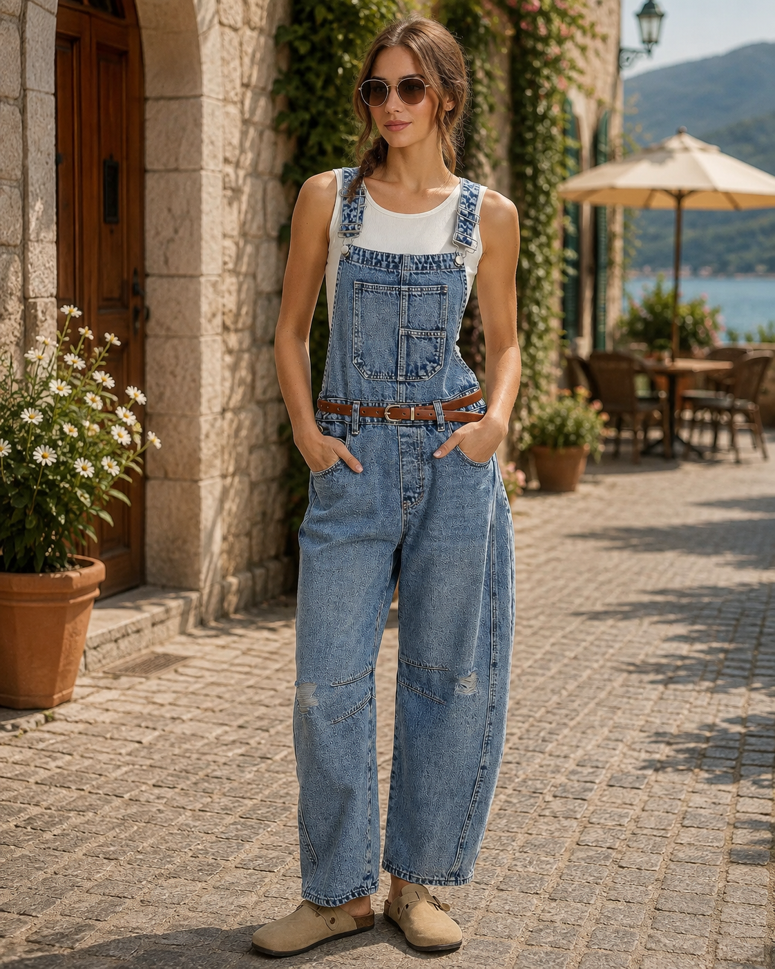 Dagny Women's Denim Overalls – Wide Leg, Adjustable Straps & Deep Handy Pockets
