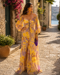 Osmund Women's Floral Maxi Dress – Deep V-Neckline, Side Slit & Flowy Fit