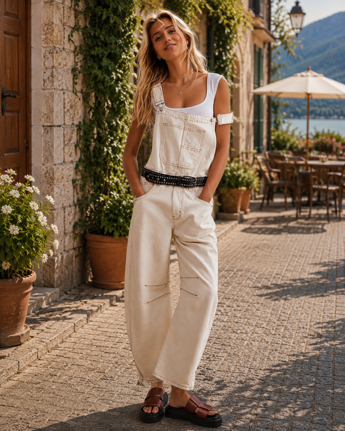 Dagny Women's Denim Overalls – Wide Leg, Adjustable Straps & Deep Handy Pockets