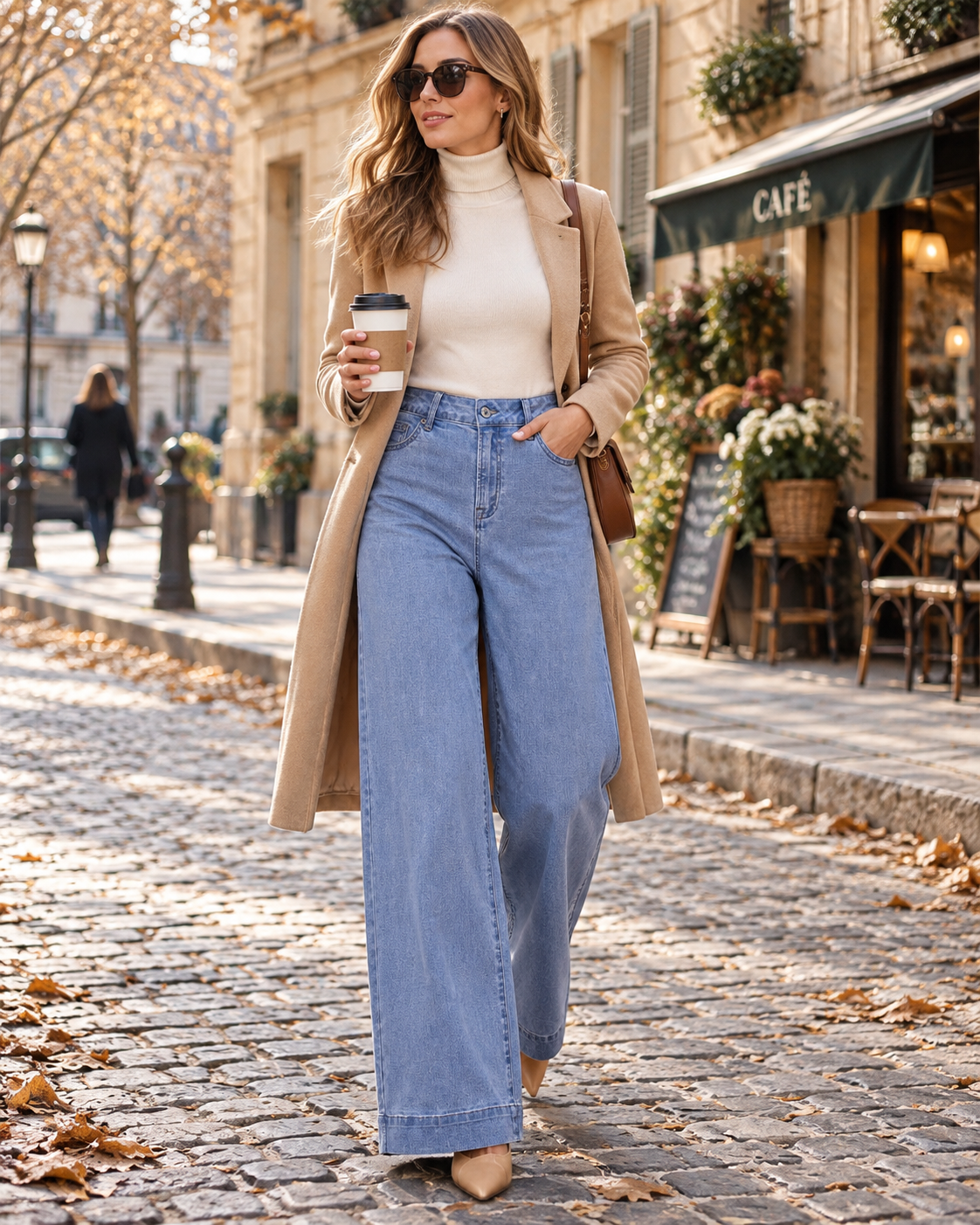 Tavish Women's High-Waisted Jeans – Straight Wide Leg, Stretch Denim & 5 Handy Pockets