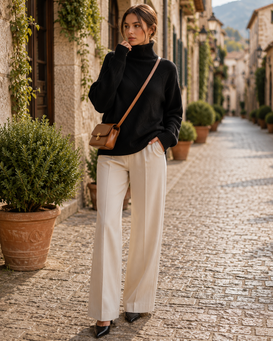 Mathilde Women's Oversized Turtleneck Sweater – Thick Knit, Wool Blend & Relaxed Silhouette