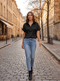 Gwendolyn Women's Satin Shirt – Tailored Fit, Button-Up Front & Lightweight Sheen