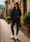 Ragnhild Women's Fleece Sweater– Dropped-Shoulder Design, Front Pouch Pocket & Thumbhole Sleeves