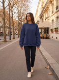 Amory Women's Oversized Fleece Sweatshirt – Round Neckline, Dropped-Shoulder Design & Full-Length Sleeves