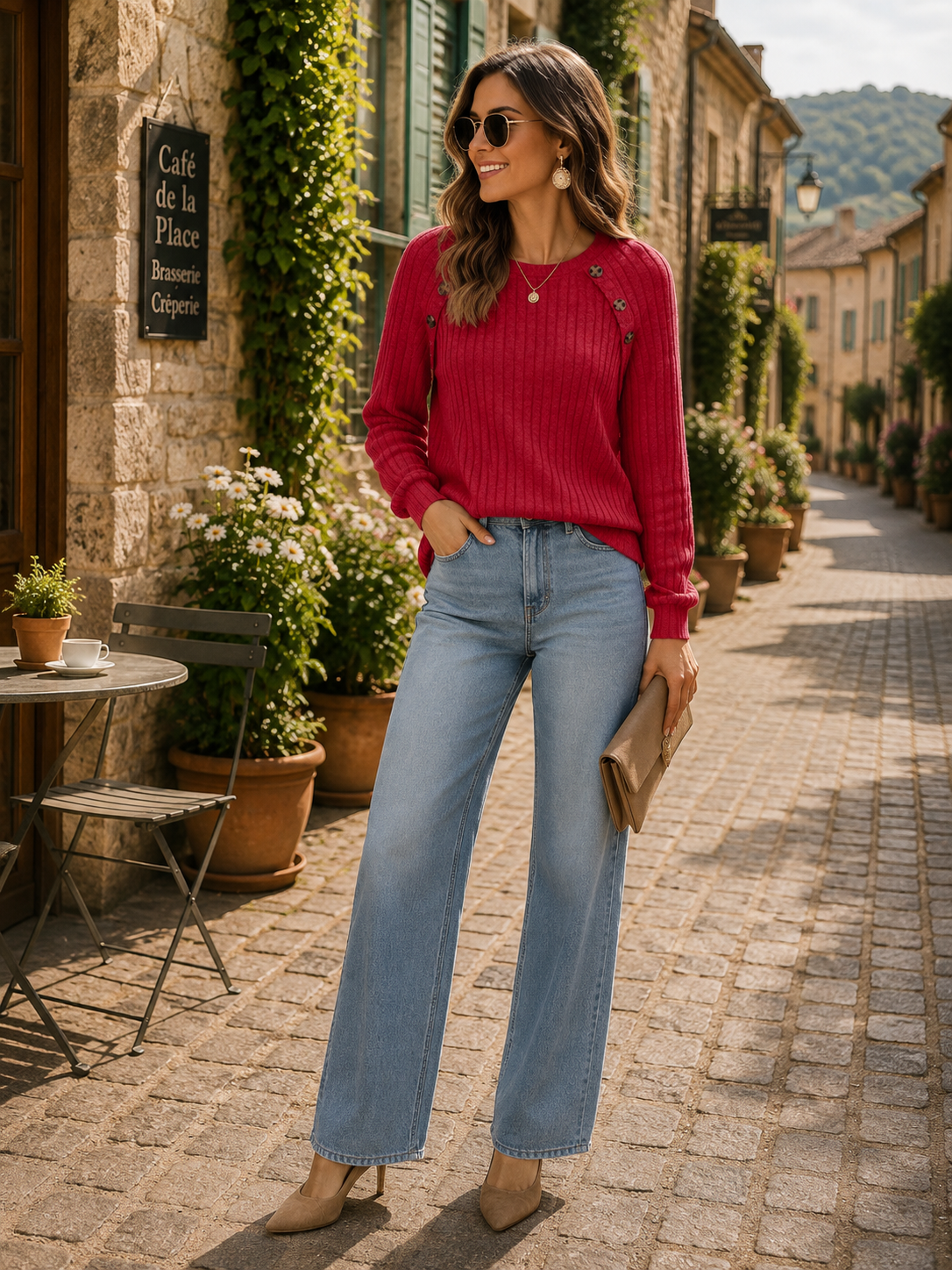 Nils Women's Long Sleeve Top – Crewneck, Comfortable Fit & Gentle Flexible Fabric