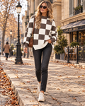 Niamh Women's Oversized Tunic Sweater – Exposed Seams, Side Splits & Crewneck