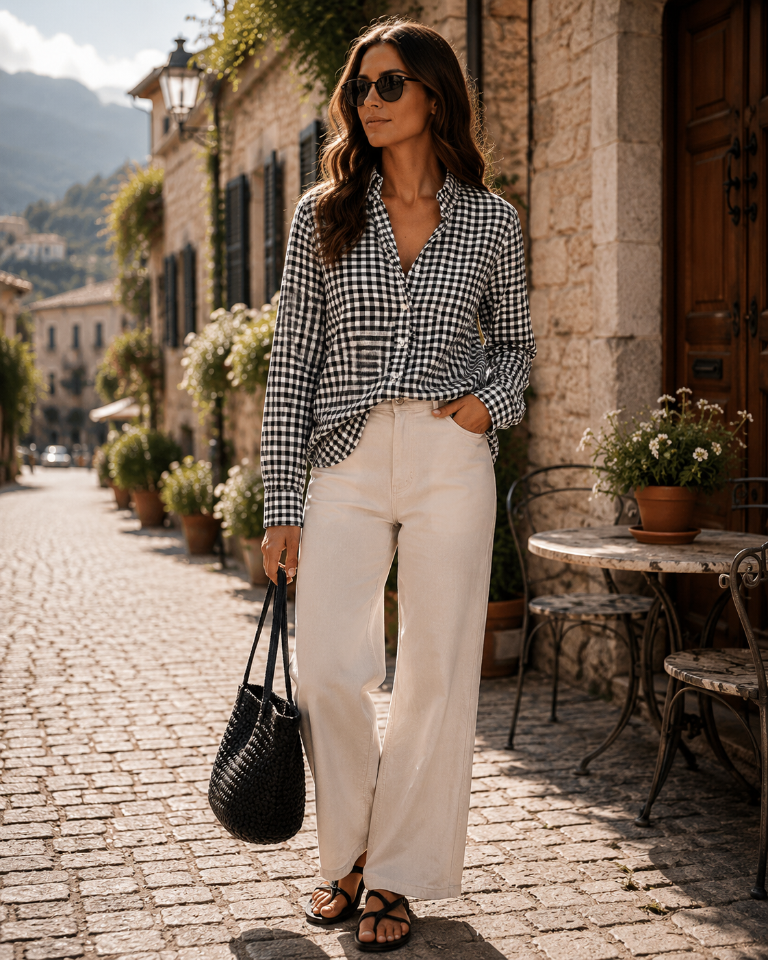 Xoana Women's Ruffle Collar Blouse – V-Neckline, Button-Up Front & Tailored Fit