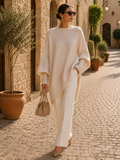 Wenceslas Women's Batwing Knit Top – Irregular Hem, Easy Fit & Plush Knit