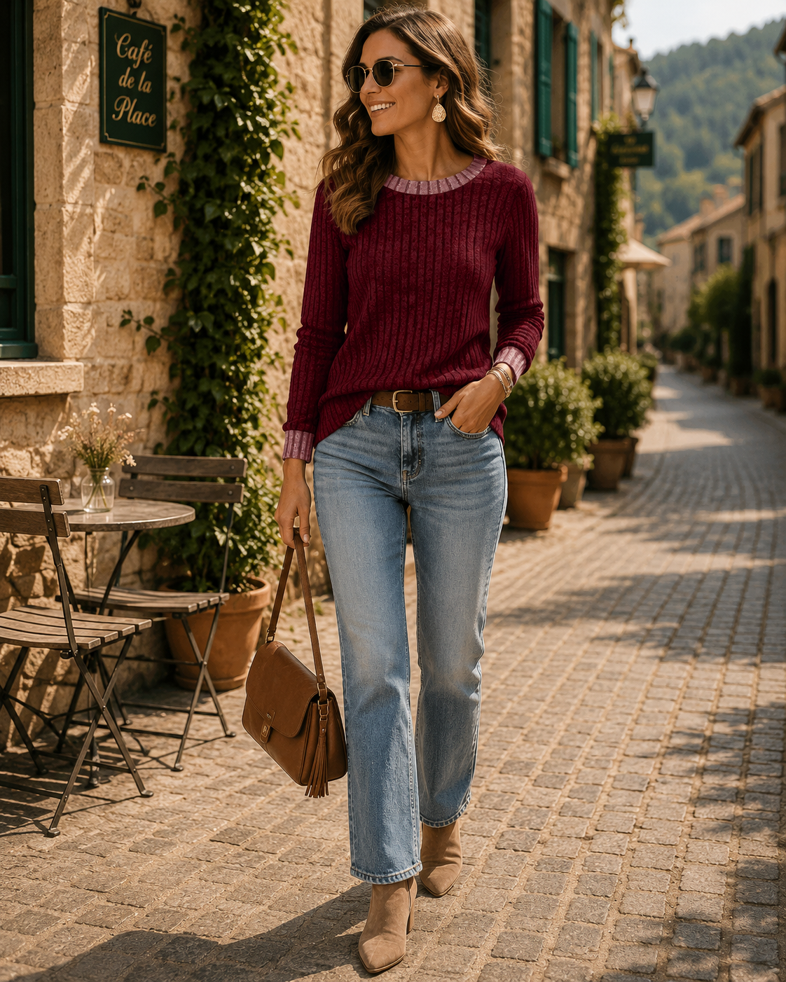 Jethro Women's Colour Block Sweater – Round Neckline, Full-Length Sleeves & Easy Fit