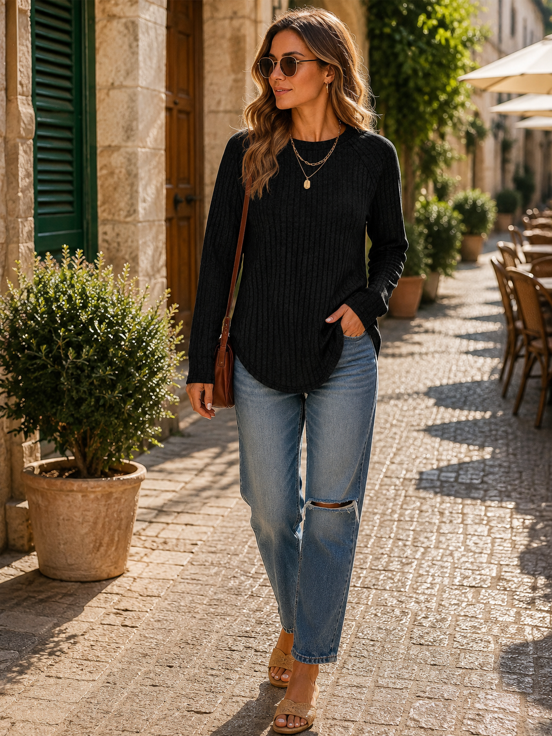 Ondine Women's Tunic Top – Asymmetric Hem, Side Slits & Comfortable Fit
