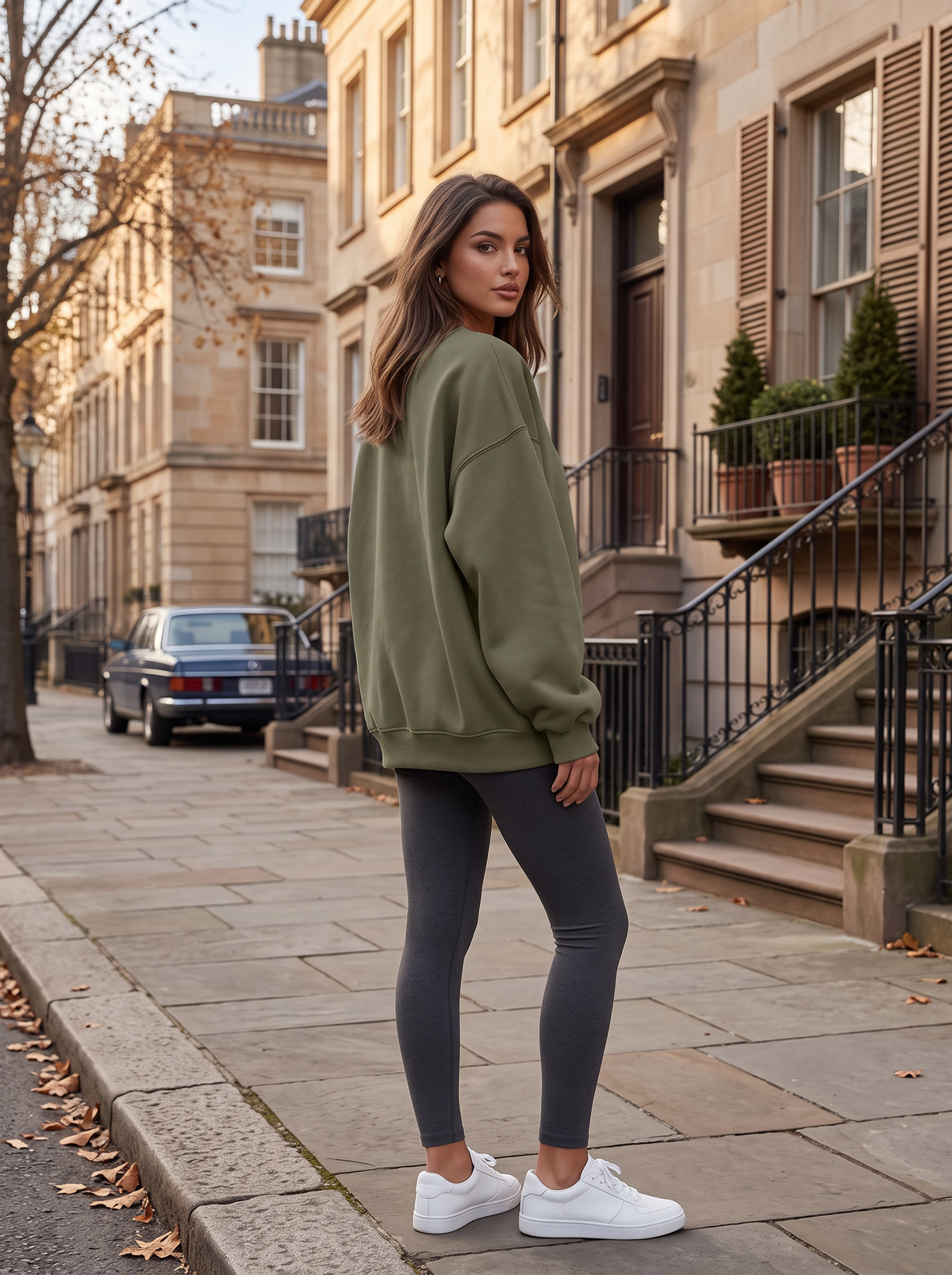 Amory Women's Oversized Fleece Sweatshirt – Round Neckline, Dropped-Shoulder Design & Full-Length Sleeves