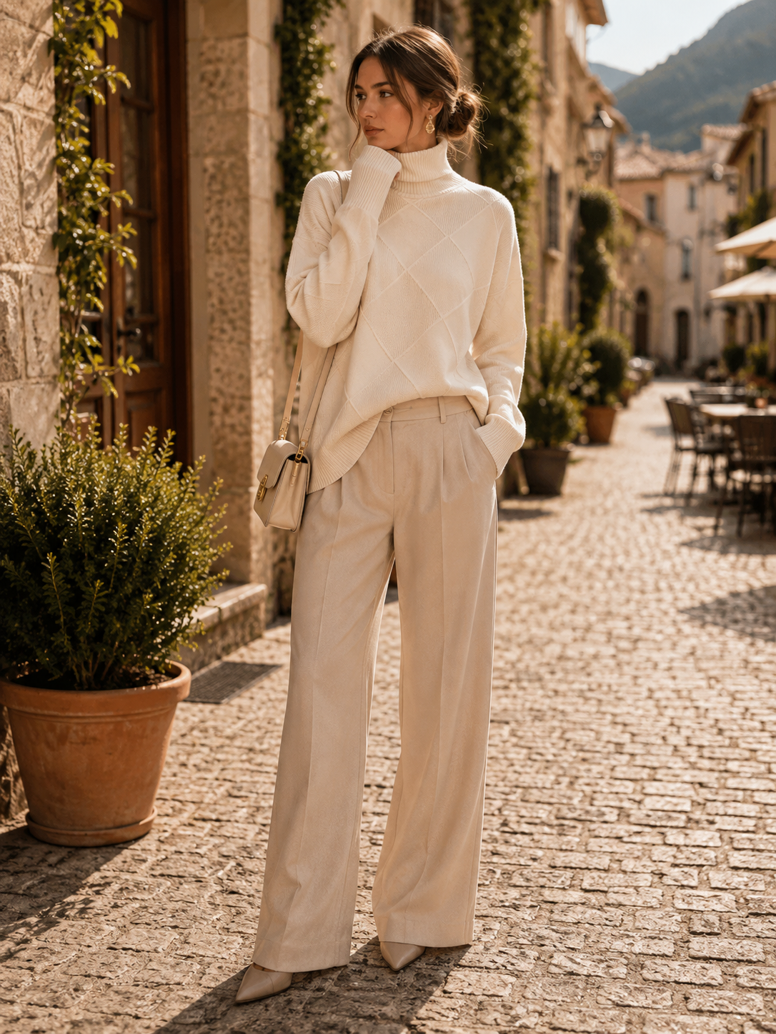 Mathilde Women's Oversized Turtleneck Sweater – Thick Knit, Wool Blend & Relaxed Silhouette