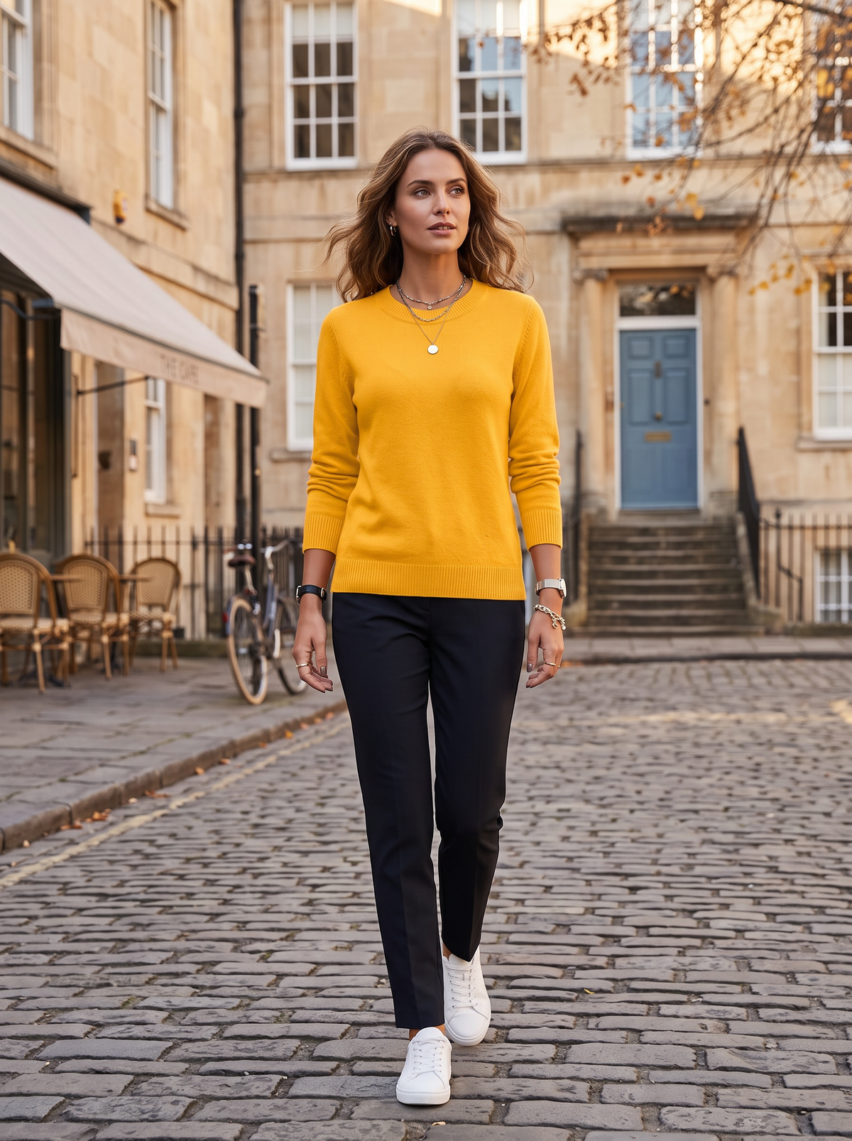 Iseult Women's Crewneck Sweater – Full-Length Sleeves, Ribbed Cuffs & Hem