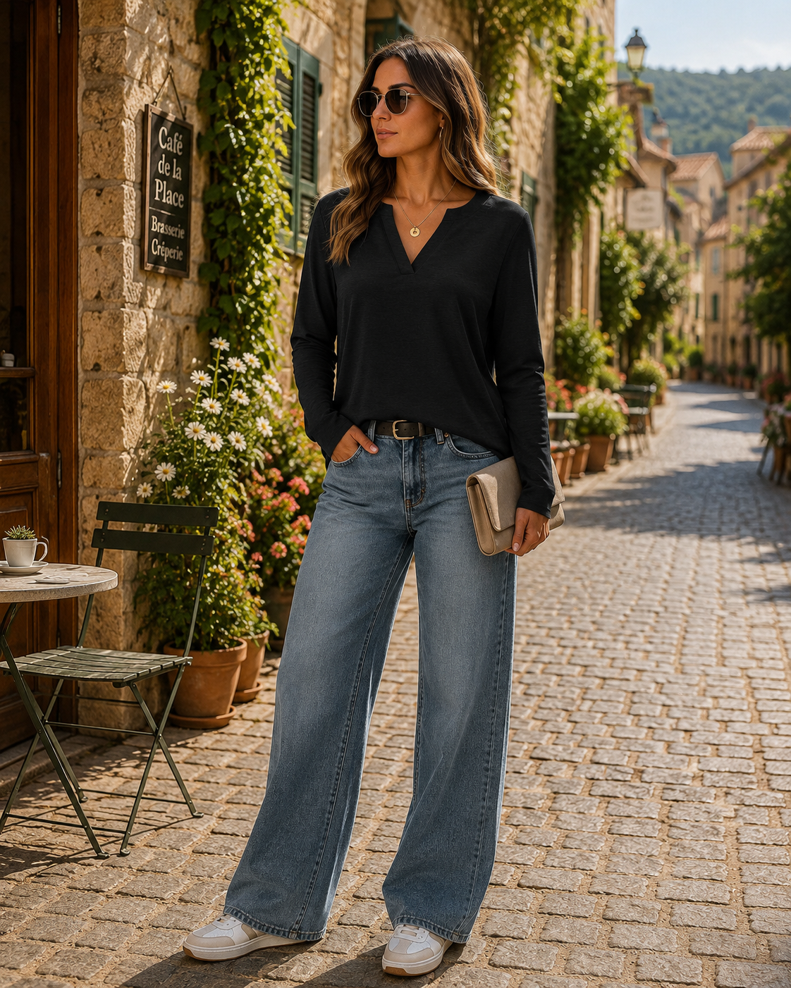 Torvald Women's V-Neckline Top – Full-Length Sleeves, Plush Flexible Fabric & Comfortable Fit