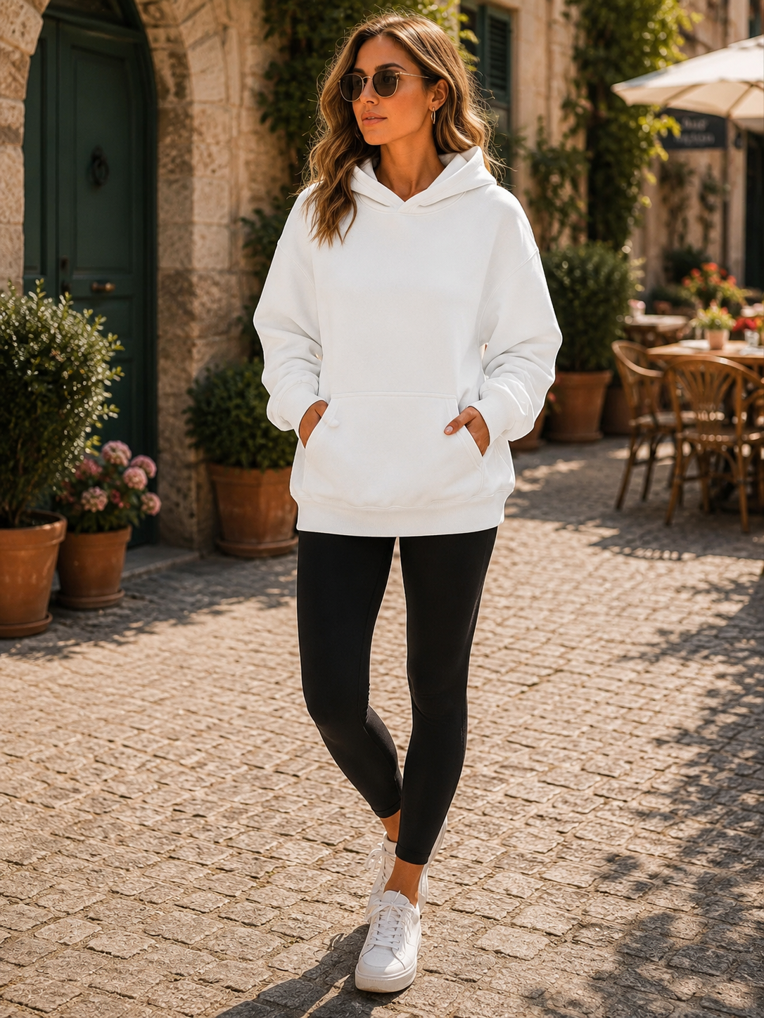 Magnhild Women's Fleece Hoodie – Loose Silhouette, Front Pouch Pocket & Dropped-Shoulder Design