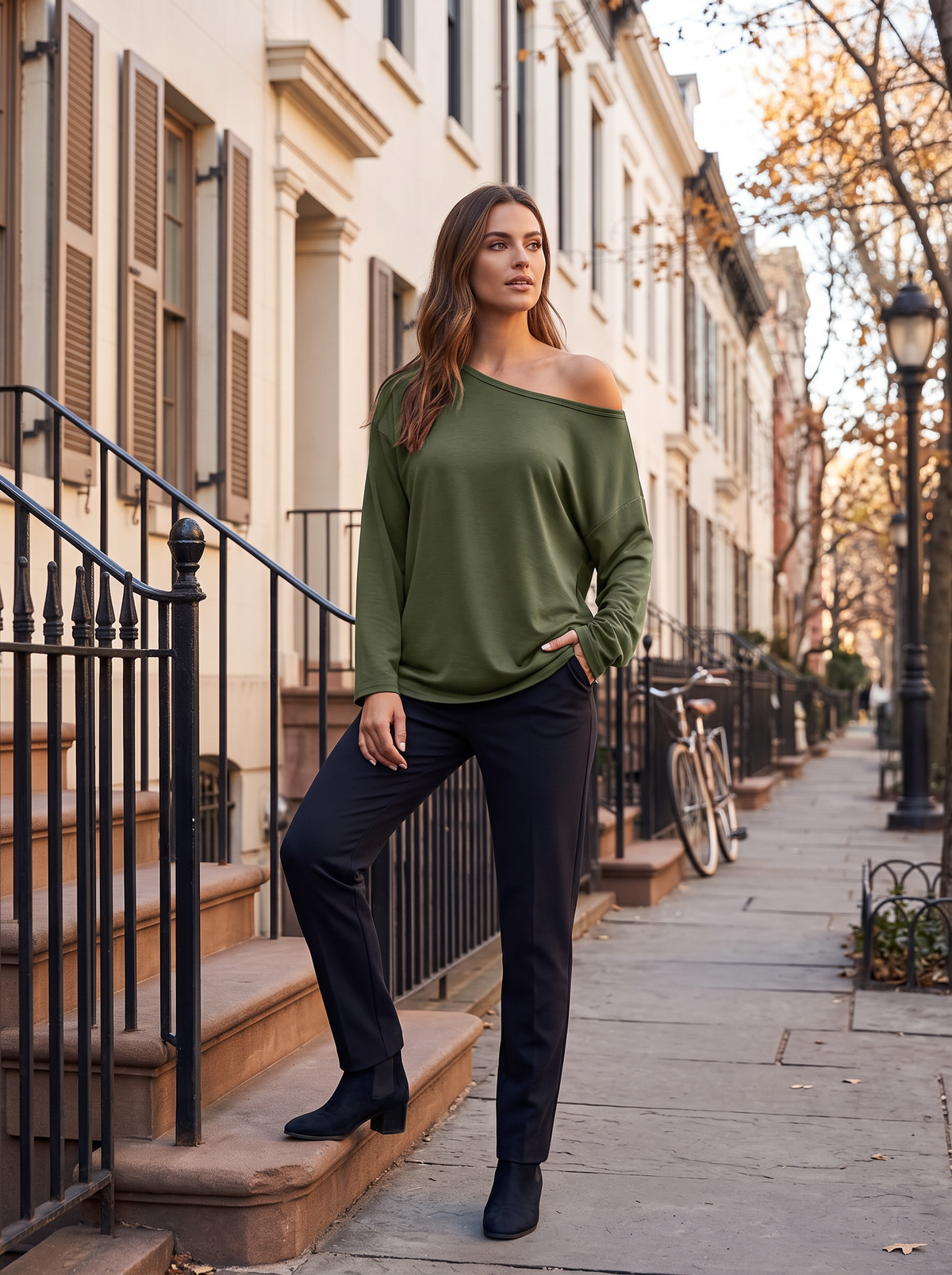 Nessa Women's Asymmetric Neck Top – One-Shoulder Style, Flexible Fabric & Roomy Fit
