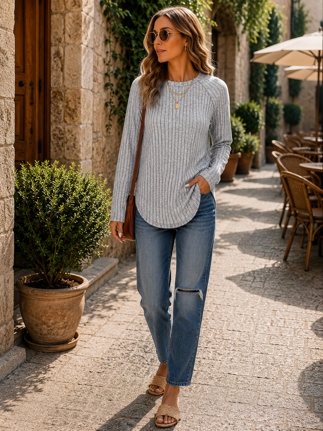 Ondine Women's Tunic Top – Asymmetric Hem, Side Slits & Comfortable Fit