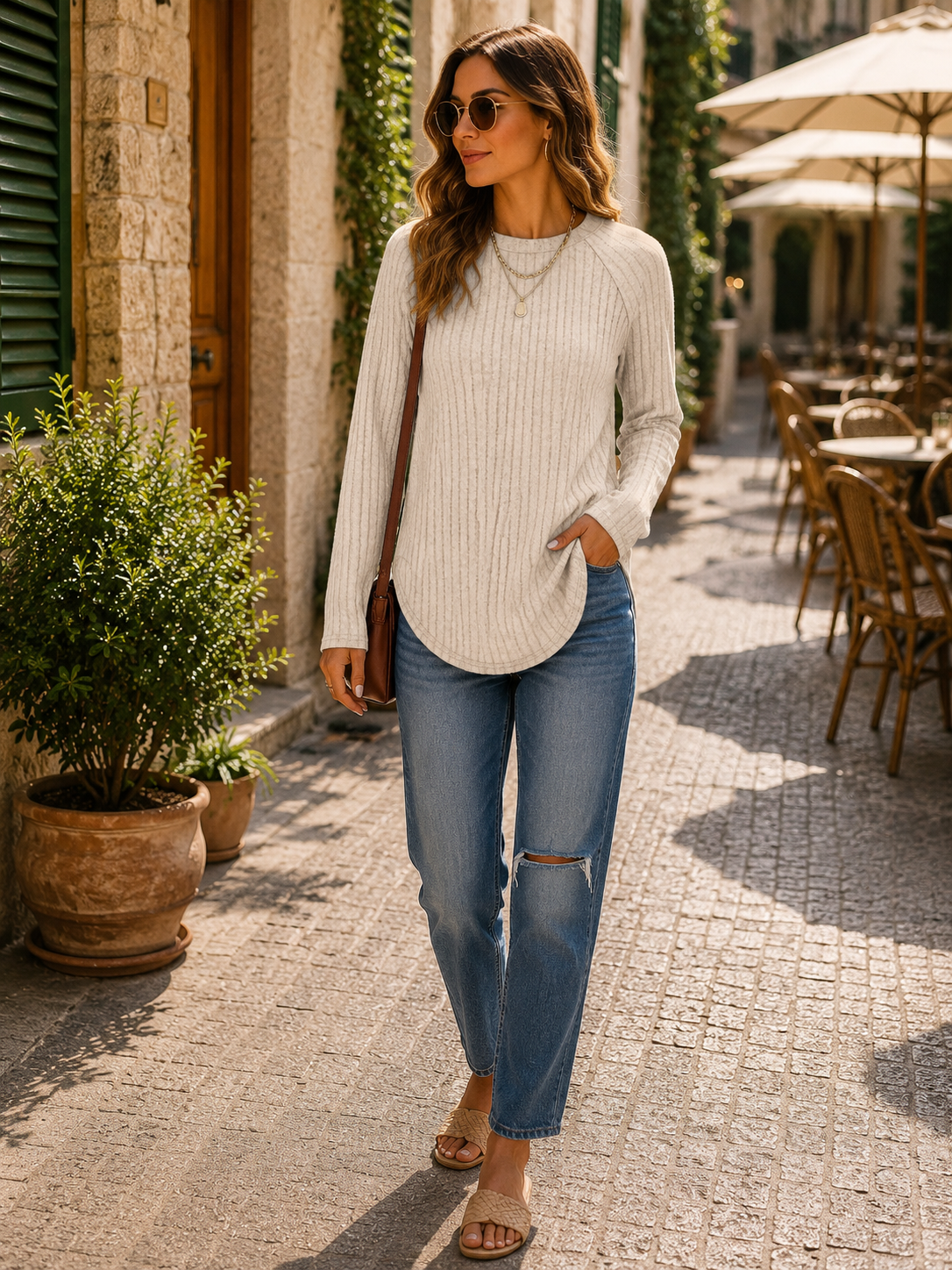 Ondine Women's Tunic Top – Asymmetric Hem, Side Slits & Comfortable Fit