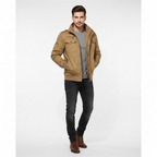 Xerxine Bomber Jacket for Men – Cozy Pilot-Style Jacket with Fleece Lining & Mandarin Collar