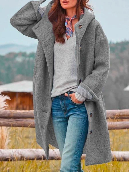 Siofra Women's Plush Wool Coat – Stylish, Insulating & Versatile for Winter