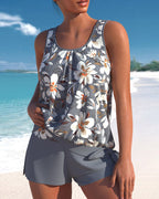 Delcine Women's Tankini – Cozy 2-Piece Swimsuit with Padded Cups & Flattering Fit