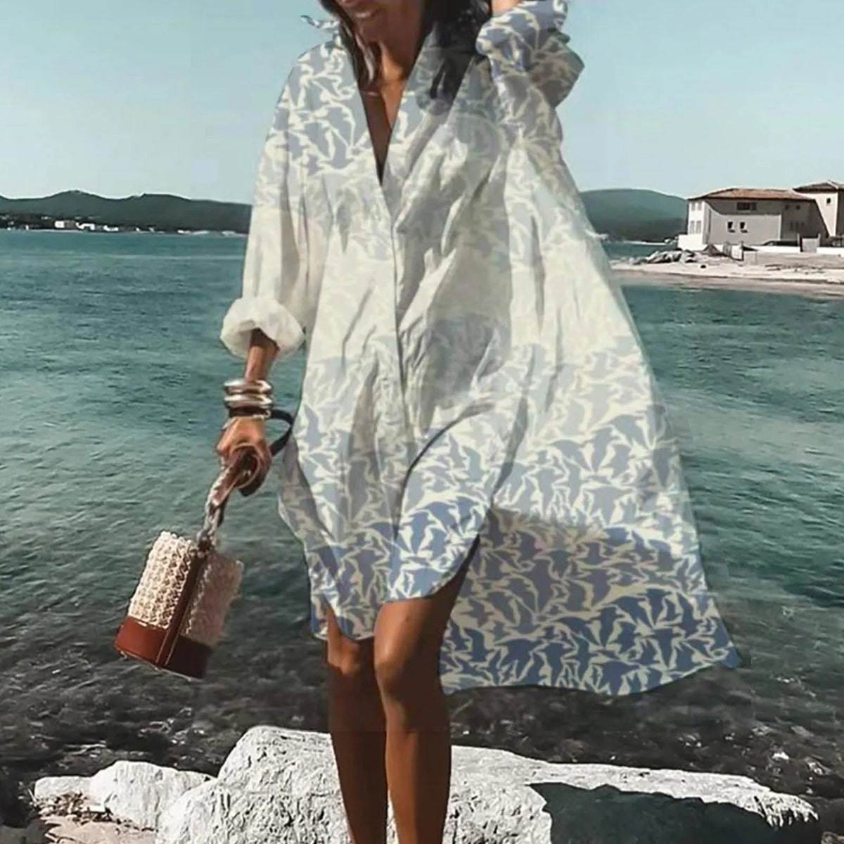 Damaris Women's Shirt Dress – Relaxed Lightweight Linen Dress with Straight Cut & Summer Style – Casual Linen Shirt Dress