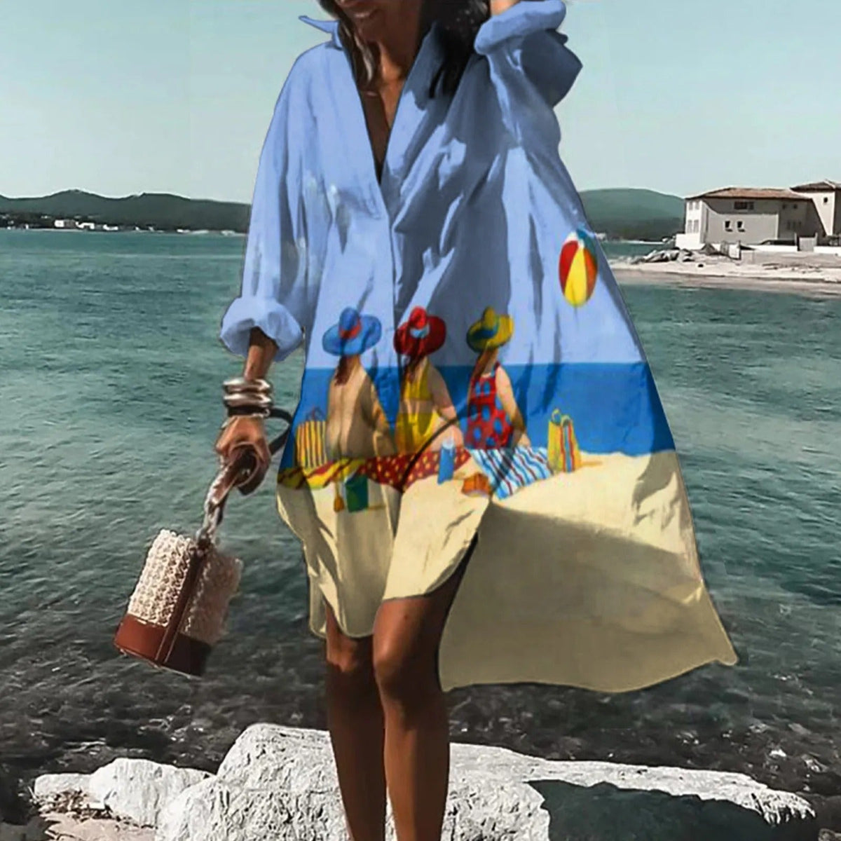 Damaris Women's Shirt Dress – Relaxed Lightweight Linen Dress with Straight Cut & Summer Style – Casual Linen Shirt Dress