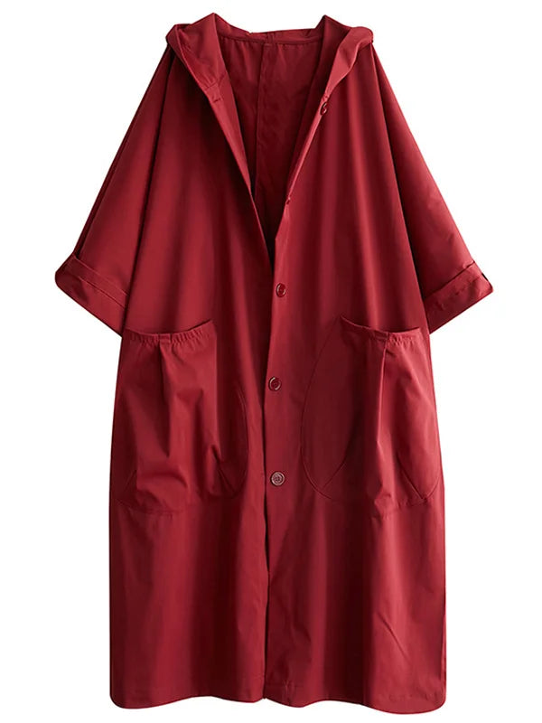 Kaspar Women's Trench Coat – Long With Hood Coat with an Sophisticated Fit for Rainy Days