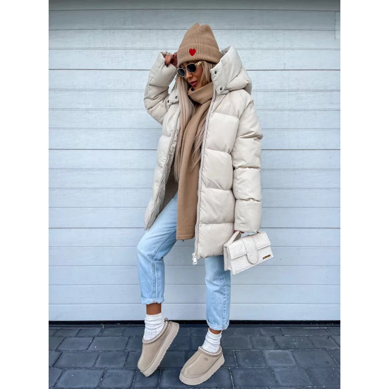 Ceridwen Women's Winter Coat – Cozy, Thick with Built-In Hood & Zip Closure