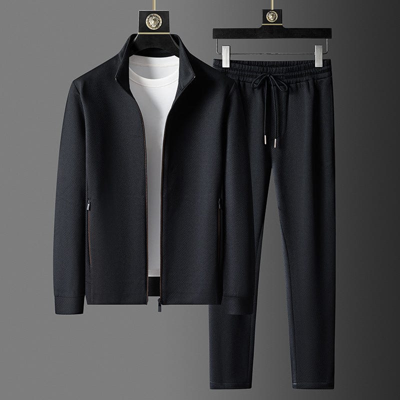 Theodric Men's Sophisticated Tracksuit – Premium Zip-Up Set with Tapered Trousers & Breathable Fabric