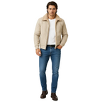 Elphin Men's Fur-Collar Jacket – Sophisticated Zip-Up Coat with a Modern Tailored Fit