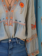 Ulyana Bohemian Women's Blouse – Genuine Embroidery & Breezy Summer Fit