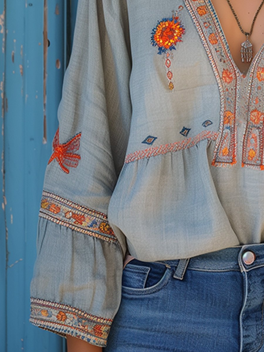 Ulyana Bohemian Women's Blouse – Genuine Embroidery & Breezy Summer Fit