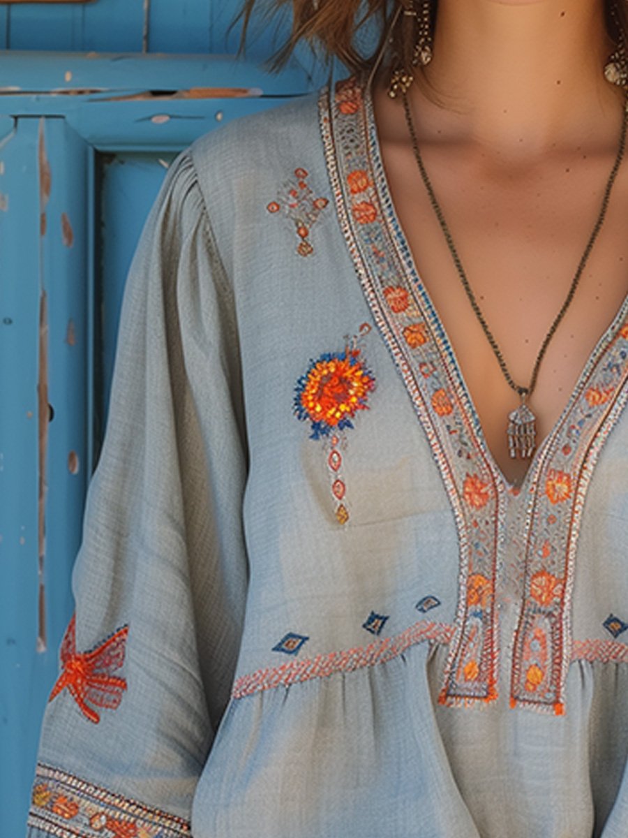 Ulyana Bohemian Women's Blouse – Genuine Embroidery & Breezy Summer Fit