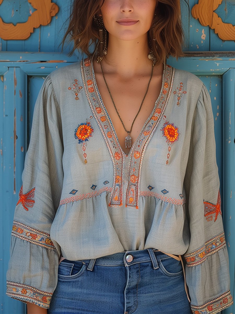 Ulyana Bohemian Women's Blouse – Genuine Embroidery & Breezy Summer Fit