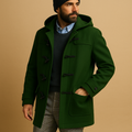 Yolande Men's Long Coat – Sophisticated Extended Cut with Front Closure & Side Slip Pockets
