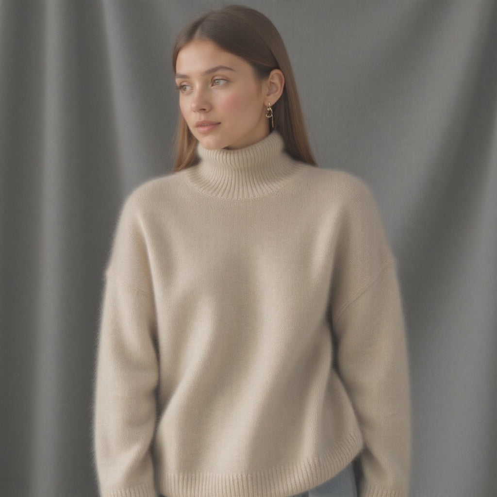 Torvald Women's Oversized Cashmere Turtleneck Sweater – Gentle, Insulating & Sophisticated